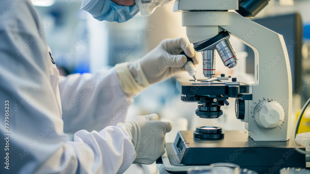 person using a microscope in a laboratory setting person using a microscope in a laboratory setting