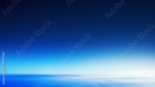 Serene Ocean Horizon with Blue Gradient Sky
