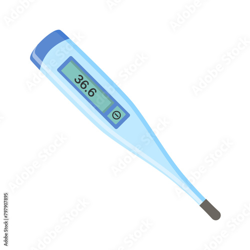 PNG, Electronic thermometers, infrared, liquid, measuring body temperature, food, environment. Set of medical thermometers for hospital during coronavirus. Health and diseases concept. Vector illustra