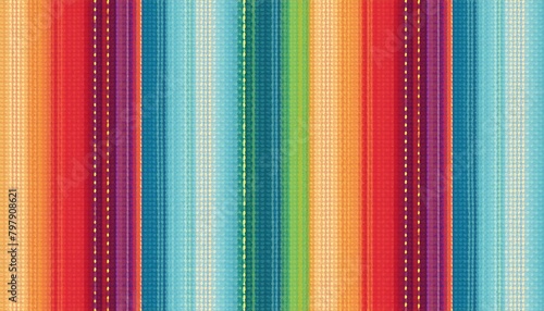Blanket stripes seamless vector pattern. Background for Cinco de Mayo party decor or ethnic mexican fabric pattern