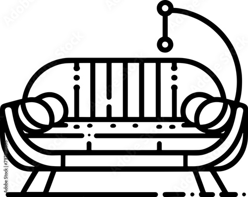 Daybed furniture icon