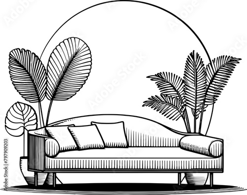 Daybed furniture icon 12