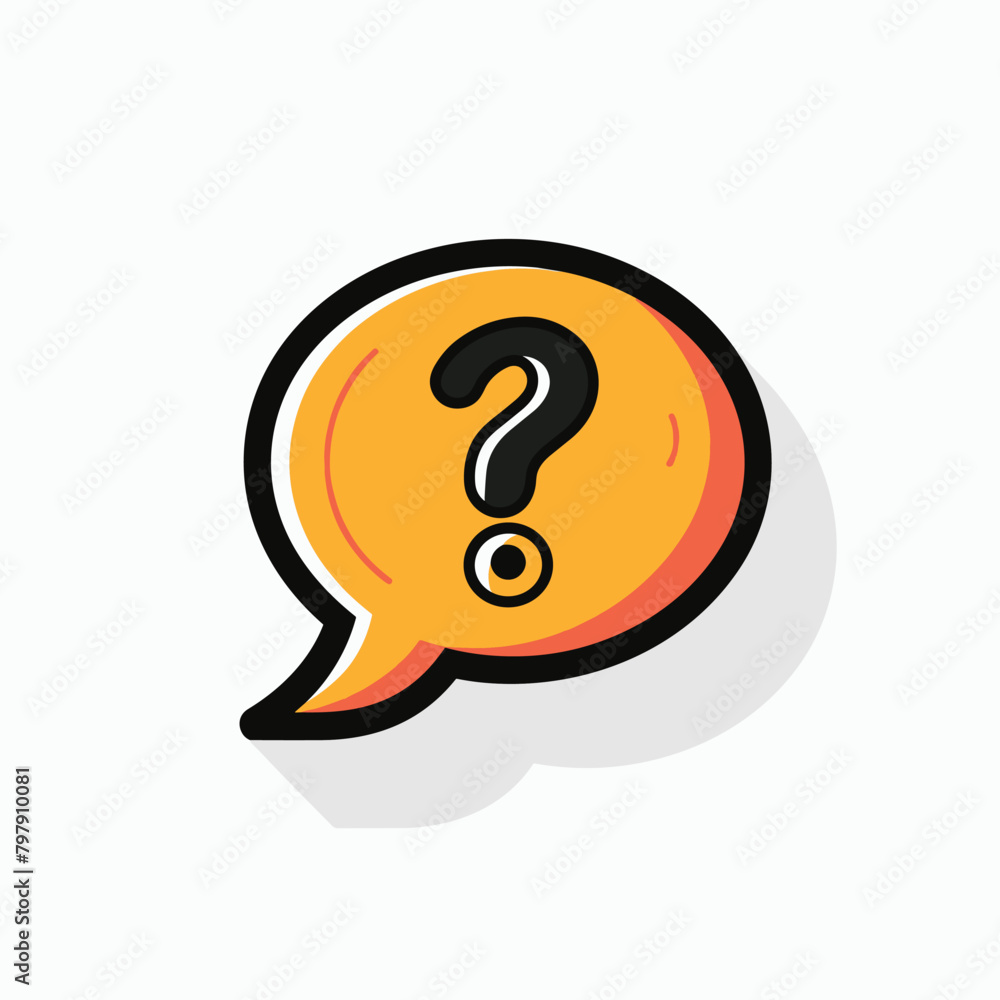 Retro style question bubble flat vector illustration Retro style question bubble flat vector illustration