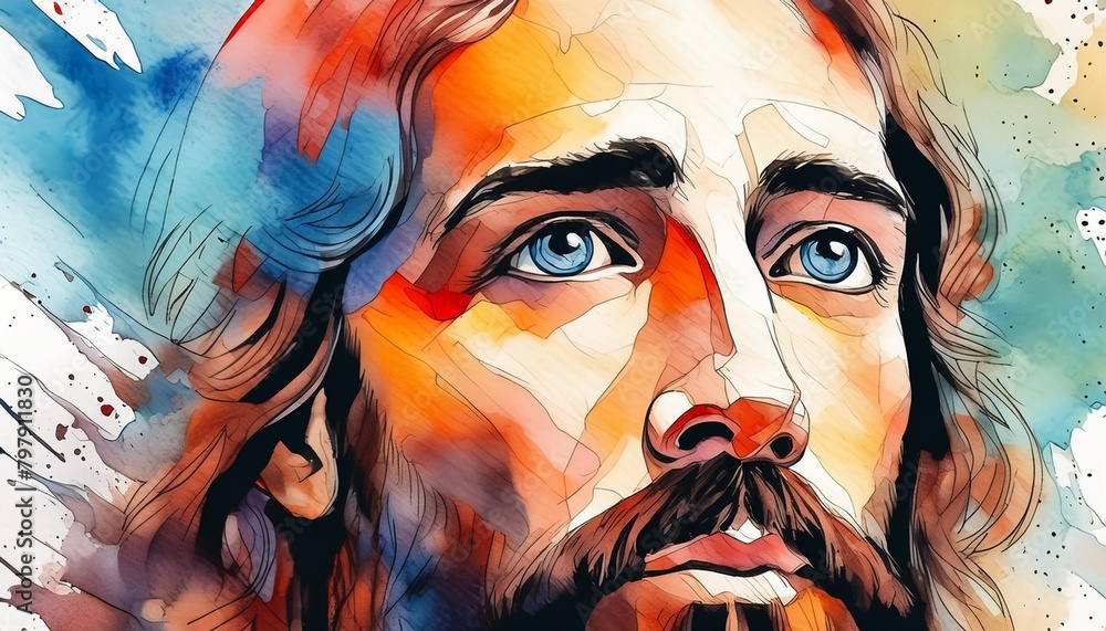 Jesus Christ. Abstract colorful Illustration