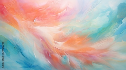 Ethereal and flowing, this modern painting captures pastel colors in motion, symbolizing change and harmony in an abstract form