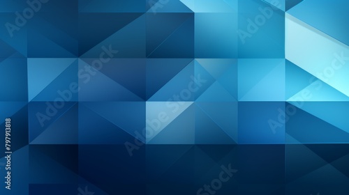 A modern abstract image featuring a pattern of various shades of blue geometric shapes overlaid