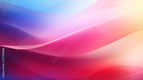 A smooth abstract design of flowing waves in shades of pink, blue, and purple creating a sense of tranquility