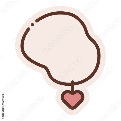 heart shape necklace sticker