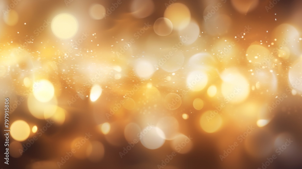 Soft golden bokeh lights create a warm, inviting abstract background The sparkly details give a feeling of festivity and elegance Soft golden bokeh lights create a warm, inviting abstract background The sparkly details give a feeling of festivity and elegance