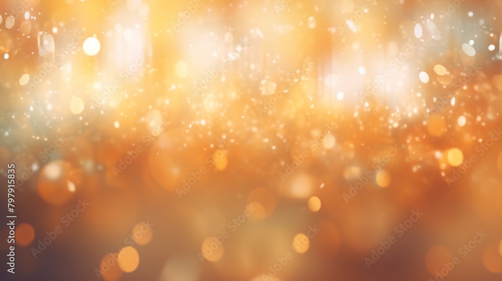Warm tones and sparkling bokeh lights create an abstract background full of festive elegance and ambient warmth