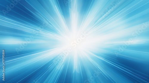 An abstract image capturing a burst of radiant blue light with dynamic energy rays emanating from the center