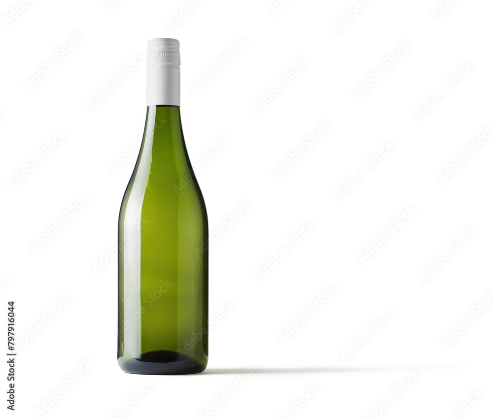 Front view wine bottle, whiskey, cognac, brandy beer bottle isolated on white background, mockup, blank, plain Front view wine bottle, whiskey, cognac, brandy beer bottle isolated on white background, mockup, blank, plain