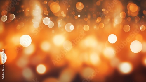 A warm and inviting background with a soft focus of orange and golden bokeh lights that gives a festive feel