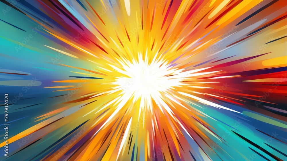 Straight Lines Exploding A dazzling display of radial lines exploding in a burst of colors ...