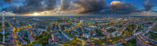 ludwigshafen and mannheim germany city center aerial drone panorama 360° (ID: 797917456)