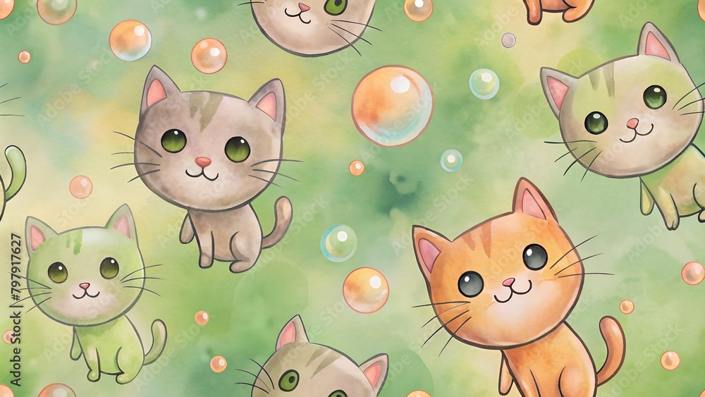 bubbles pattern background with cats bubbles pattern background with cats