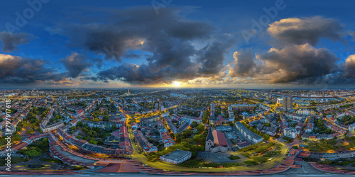 ludwigshafen and mannheim germany city center aerial drone panorama 360° vr equirectangular environment	 (ID: 797917618)