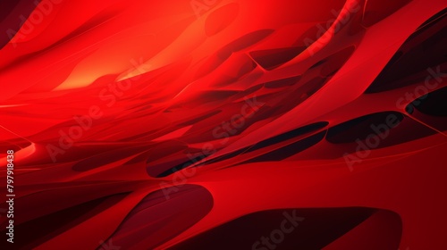 Artistic abstract red design with fluid organic shapes that represent energy and movement within a digital space