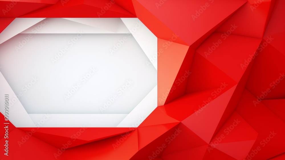 With intense red hues and overlapping white geometric figures, this image conveys clarity and focus With intense red hues and overlapping white geometric figures, this image conveys clarity and focus