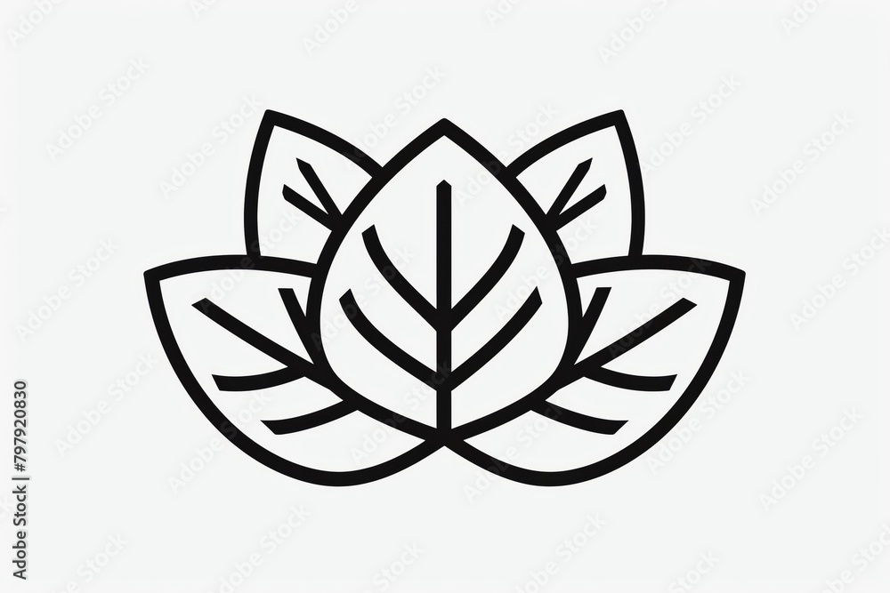 A simple vector icon of two leaves A simple vector icon of two leaves