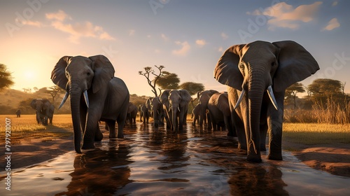 elephants in the water © Sumera