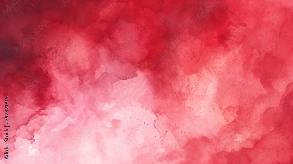 Abstract vibrant red watercolor texture, giving a natural and artistic feel to the background with a complex blend of shades