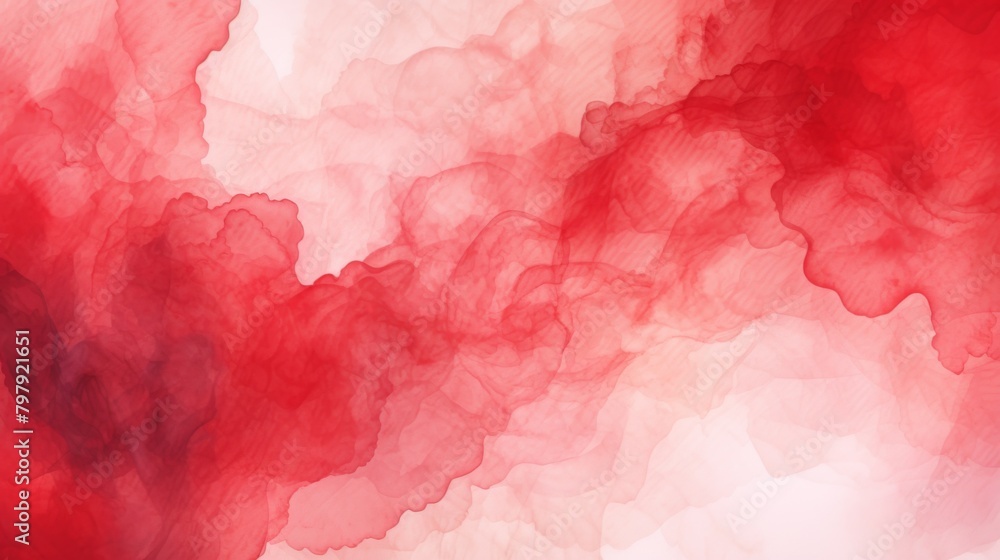 Dynamic red watercolor with a wave pattern creating a sensation of movement and depth in an abstract artistic impression