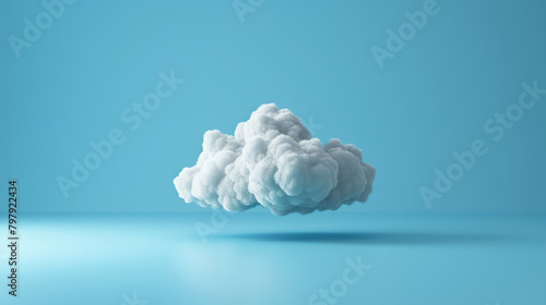 minimalist conceptual art of a white cloud symbolizing cloud computing technology