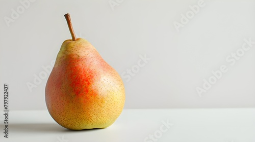 Yellow pear on a light on a white background ai generated 