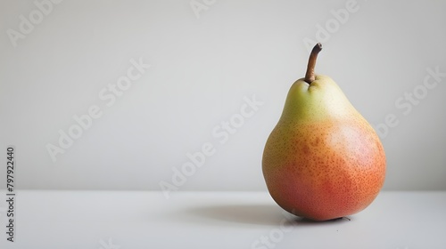 Yellow pear on a light on a white background ai generated 