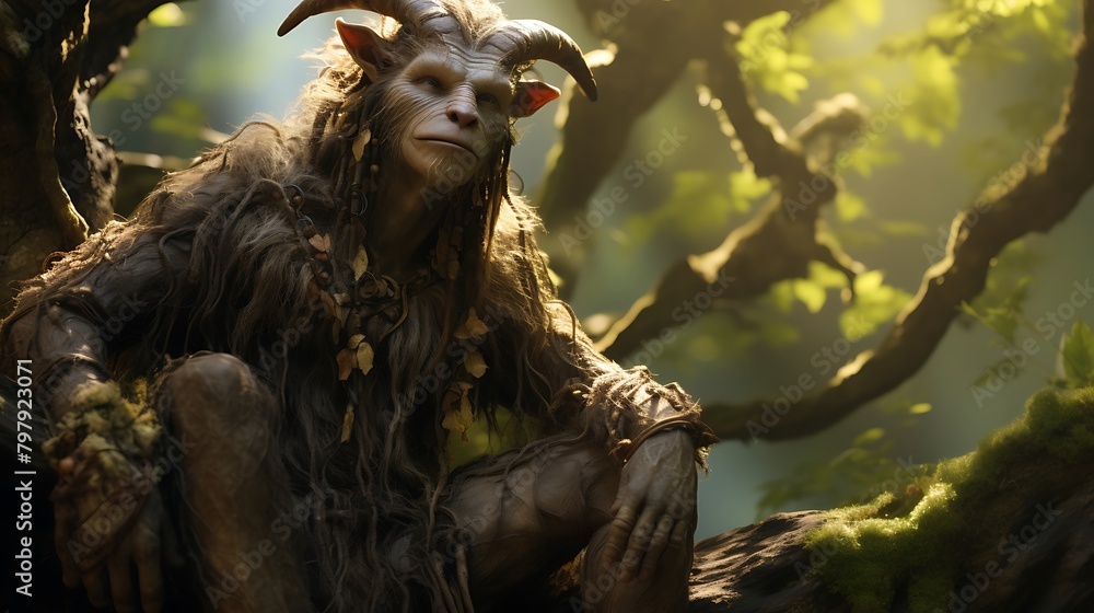 Fototapeta premium Capturing the Whimsy of a Faun in a Mystical Setting