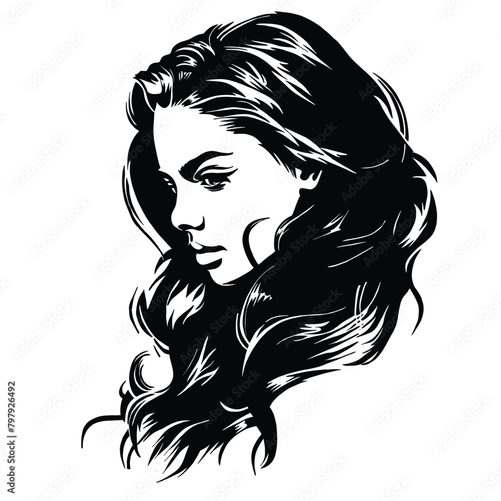 Simple logo for woman portrait Simple logo for woman portrait