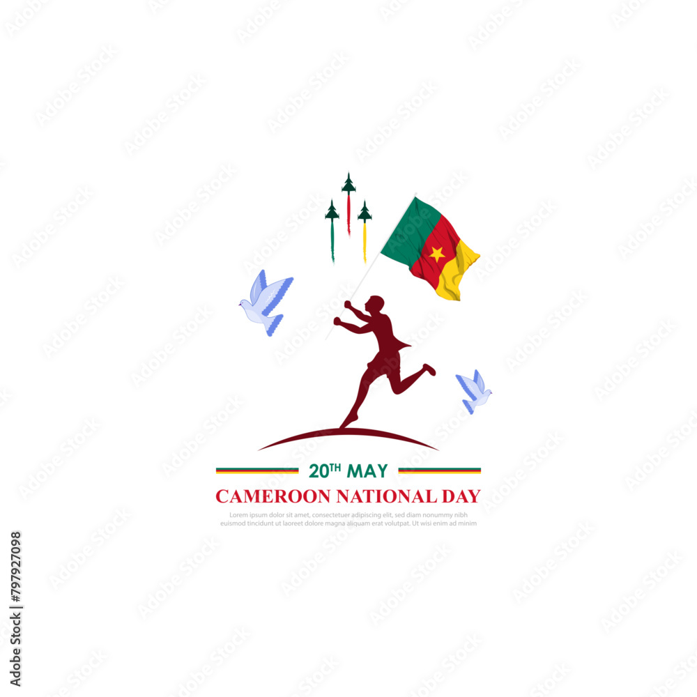 Vector illustration of Cameroon National Day social media feed template Vector illustration of Cameroon National Day social media feed template