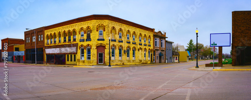 Town of Canton Historic District in Lincoln County with Landmark Store Buildings in a smalltown of America of Southeastern South Dakota, USA photo