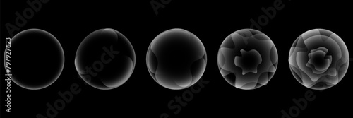 Gradient neon color sphere. Round holographic gradients. Glowing bright liquid gradient shape. Curved line for banner and flyer, social media. Vector