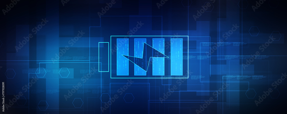 2d illustration Electrical energy and power supply source concept, accumulator battery with charging level indicator
2d illustration Electrical energy and power supply source concept, accumulator battery with charging level indicator