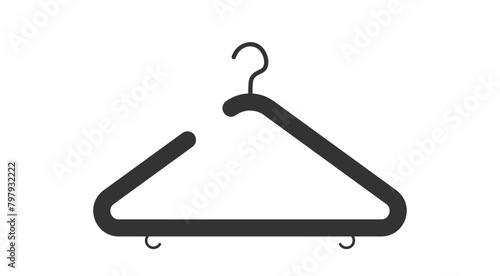 PNG, Fashion clothes hanger cartoon flat icon set on white background. Wooden hangers for coats, sweaters, dresses, skirts, pants. Wardrobe. Design template, layout for graphics, advertising. Vector