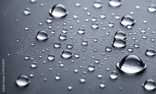 Water droplets on a gray background © prasanth
