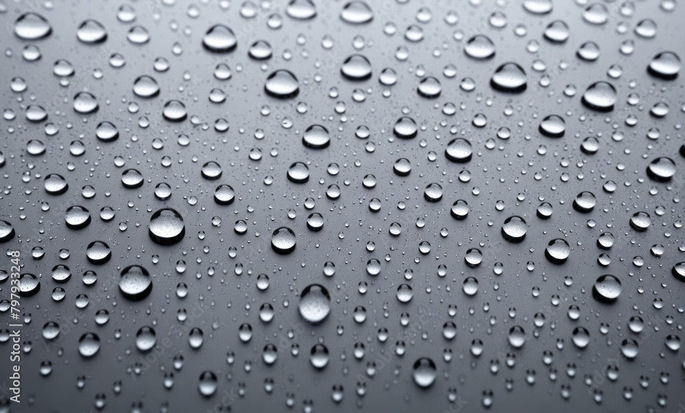 Water droplets on a gray background Water droplets on a gray background