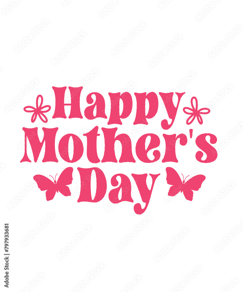 Fototapeta premium Mother’s Day typography clip art design on plain white transparent isolated background for sign, card, shirt, hoodie, sweatshirt, apparel, tag, mug, icon, poster or badge