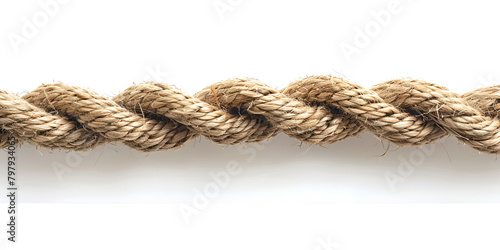 Close up of a rope on a white background