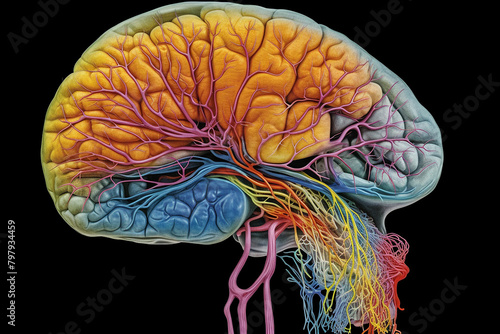 Illustrative image showcasing the intricate network of brain vasculature © Rytis