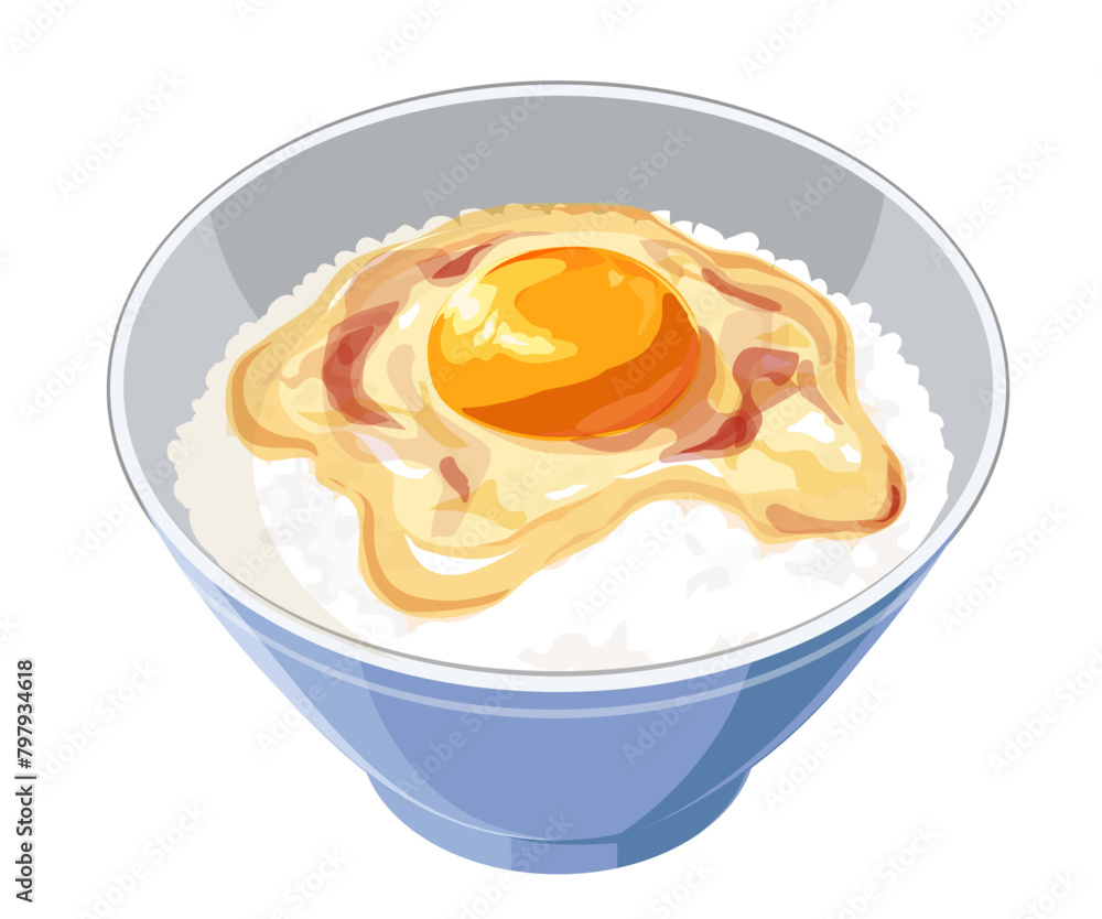 卵かけご飯のイラスト