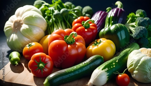 fresh vegetables on a white background