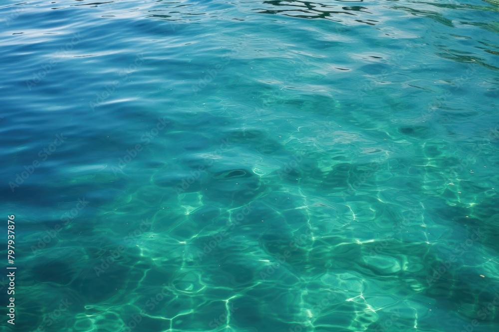 Blue green surface of the ocean in Catalina Island California backgrounds underwater outdoors.