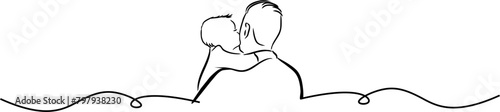 line art father and son,father day