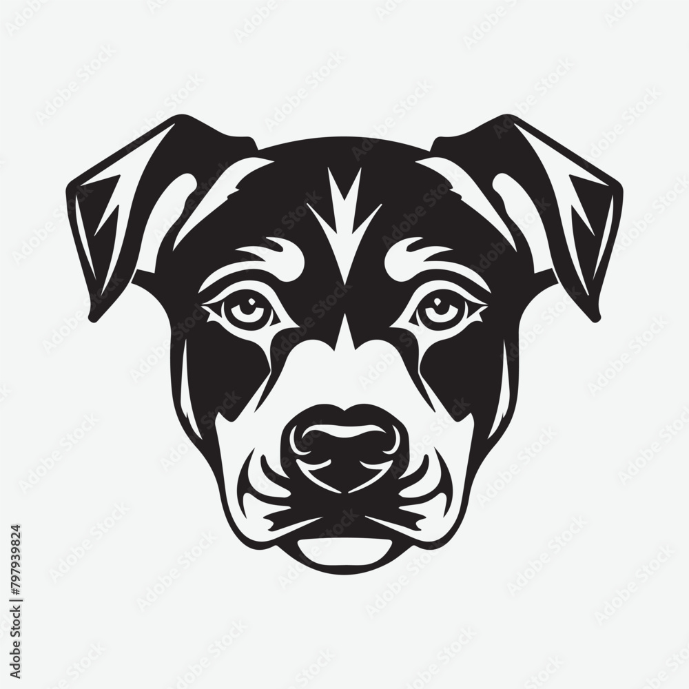 Dog Face Black & White Vector. Dogs faces collection. Vector illustration of different breeds dogs in trendy flat style. Isolated on white. Dog Face Black & White Vector. Dogs faces collection. Vector illustration of different breeds dogs in trendy flat style. Isolated on white.