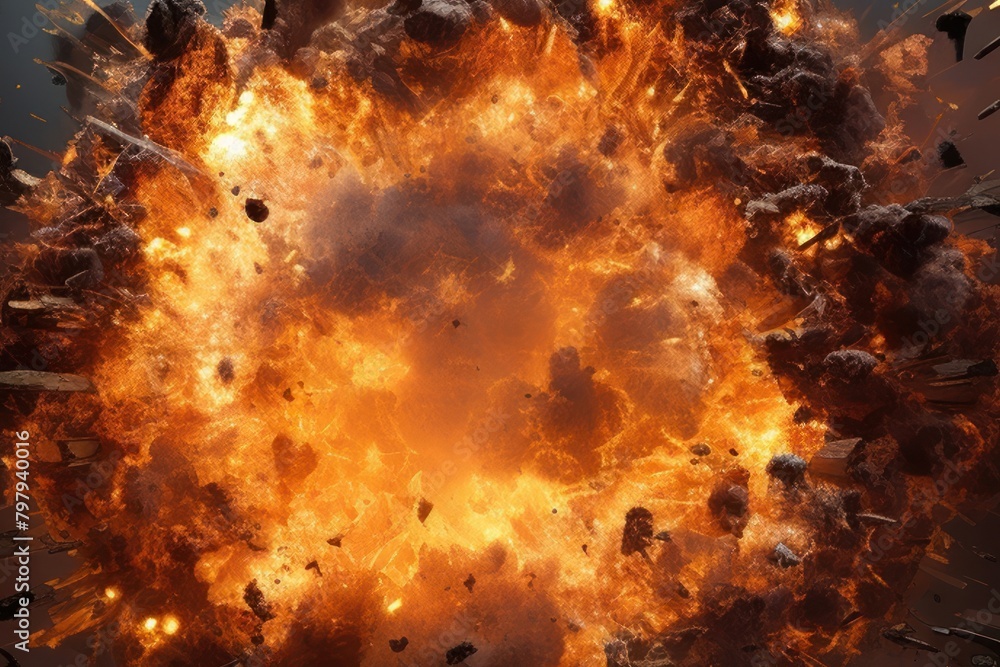 Apocalypse explosion effect backdrop