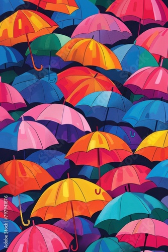Colorful umbrella on contrast background backgrounds outdoors line.
