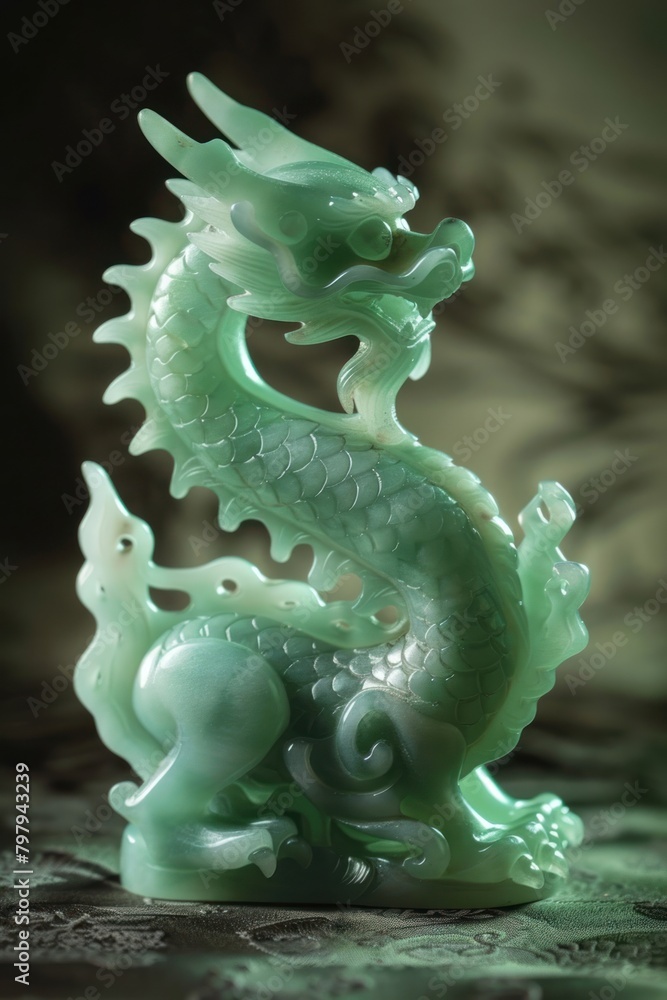 Dragon in style of jade representation accessories creativity. Dragon in style of jade representation accessories creativity.